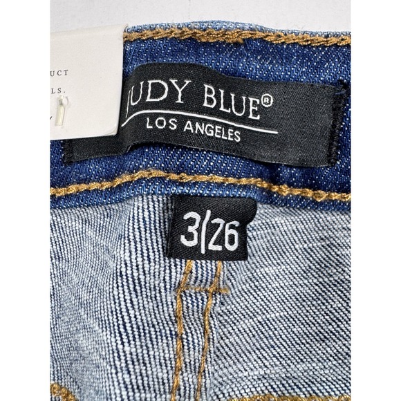 Judy Blue Mid Rise Skinny Fit Distressed Ripped Blue Jeans‎ Womens Size 3/26 NWT - Picture 9 of 11
